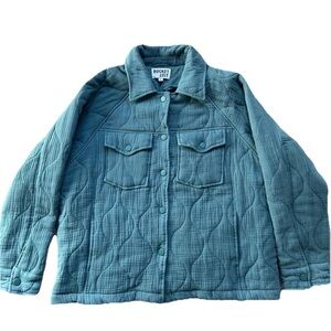 BUCKETLIST Quilted Button-Up Jacket — Teal